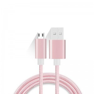 Cablu micro împletit din nylon la încărcare USB